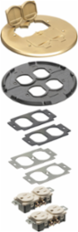 Floor Box Trim Kit for FLB5548, 6 Inch x 6 Inch, Brass, 2-Gang