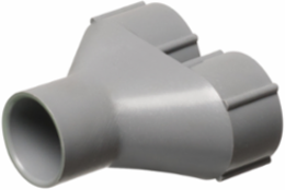 Y Adapter for Conduit, Two 1 Inch Openings, Plastic, Gray