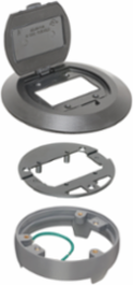 Round Non-Metallic Floorbox Cover Kit, 5.750 Inch Width, Black Plastic