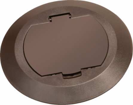 6 Inch Round Plastic Cover Kit for New Concrete, Brown with Flip Lid