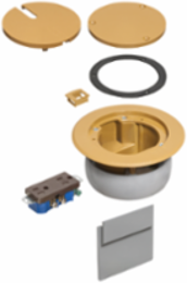 IN BOX Cover Kit for 1-Gang Low Voltage Receptacle, Caramel Color, 6.156 Inch Height, 4.5 Inch Concrete Box Compatibility