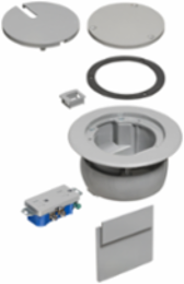 IN BOX Cover Kit for 4.5 Inch Concrete Box, 1-Gang Low Voltage, Gray Plastic