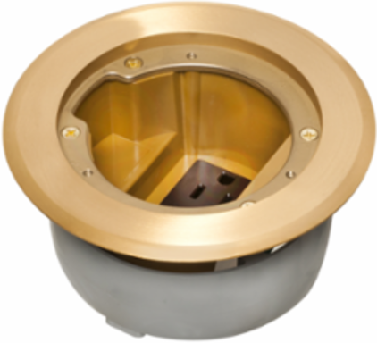 IN BOX Brass Cover Kit for 4.5 Inch Concrete Box, 1-Gang Low Voltage