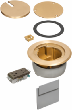 IN BOX Brass Cover Kit for 4.5 Inch Concrete Box, 1-Gang Low Voltage