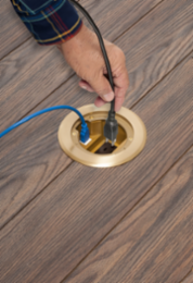 IN BOX Brass Cover Kit for 4.5 Inch Concrete Box, 1-Gang Low Voltage
