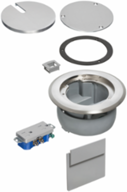IN BOX Cover Kit for 4.5 Inch Concrete Box, Nickel Finish, 1-Gang with Low Voltage