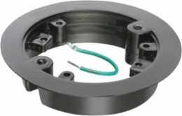 Non-Metallic Gangable Concrete Floor Box 6 Inch, Plastic, Includes (2) 1-1/4 Inch Plugs