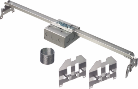 Steel Fixture Box Kit for Suspended Ceilings, 4 Inch, 1-1/2 Inch Depth, 30 cu. in., Supports 50 lb
