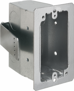 Steel Single Gang Box for Concrete Block Walls, 22.0 cu. in., 2.688" Width, 1-Gang