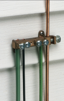 Intersystem Grounding Bridge, 4 Termination Points, Bronze, #4 to #14 Cable Range