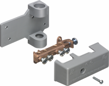 Intersystem Grounding Bridge, Bronze, 4 Termination Points, PVC Adapter for 1/2 Inch Pipe