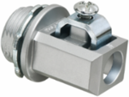 Aluminum grounding connector for 3/4" knockout. #1 to 3/0 stranded and solid copper and aluminum grounding electrode. cULus listed.