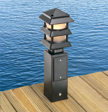Gard-N-Post 9 Inch Post/Deck Mount Support for Outdoor Light Fixtures, Black