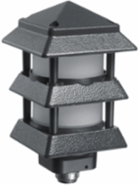 Pagoda-Style Landscape Light Fixture, Black, 4.75 Inch Width, 40W Bulb Maximum
