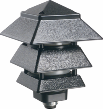 Pagoda-Style Landscape Light Fixture, Black, 8.573 Inch Height, 4.750 Inch Width, 40W Bulb Max