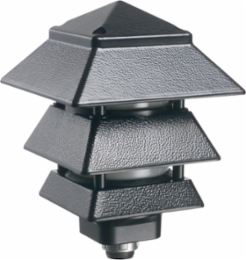 Pagoda-Style Landscape Light Fixture, Black, 8.573 Inch Height, 4.750 Inch Width, 40W Bulb Max