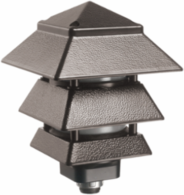 Pagoda-Style Landscape Light Fixture 4.75 Inch Width, 8.57 Inch Height, 40W Max Bulb