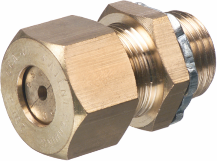 Solid Brass Compression Connector for Grounding #6 Wire, 1.213 Inch Width
