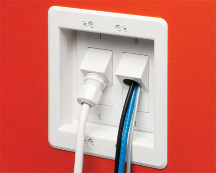 45 Degree White Non-Metallic Knockout Entry Device for 1/2 Inch Fitting