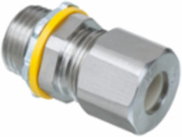 Low-Profile Stainless Steel Liquid-Tight Cord Connector, 0.100" to 0.360" Cord Range, 1/2" Trade Size