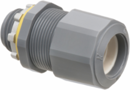 Low-Profile Non-Metallic Strain Relief Cord Connector, 1/2 Inch Trade Size, Cord Range 0.385" - 0.600"