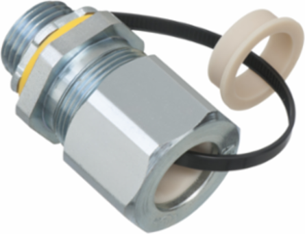 Low-Profile Zinc Plated Steel Strain Relief Connector, 1/2" Trade Size, 0.385" to 0.600" Cord Range