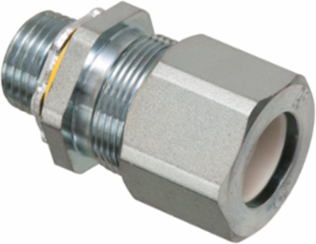 Low-Profile Zinc Plated Steel Strain Relief Connector, 1/2" Trade Size, 0.385" to 0.600" Cord Range