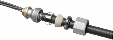 Liquid Tight Concrete Tight Zinc Fitting 1/2 Inch Trade Size, Cable Range .550 to .765