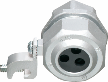3/4 Inch Combination EMT to Grounding and Bonding Bushing, Zinc, Holds 3 Cables