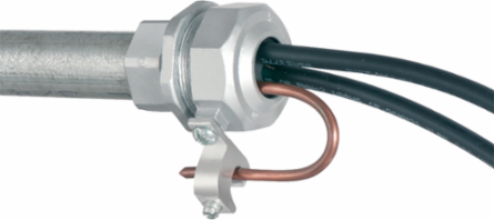 3/4 Inch Combination EMT to Grounding and Bonding Bushing, Zinc, Holds 3 Cables