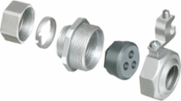 3/4 Inch Combination EMT to Grounding and Bonding Bushing, Zinc, Holds 3 Cables