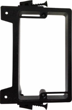 Screw-On 1-Gang Low Voltage Mounting Bracket, 4.17 Inch Height, Black Plastic