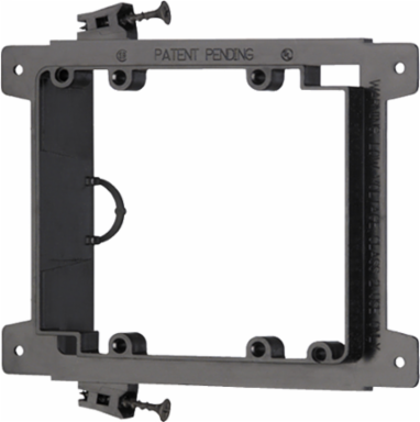 Screw-On 2-Gang Low Voltage Mounting Bracket - Plastic, Black, 4.17 Inch Height, 5.49 Inch Width