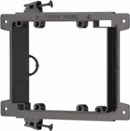 Screw-On 2-Gang Low Voltage Mounting Bracket - Plastic, Black, 4.17 Inch Height, 5.49 Inch Width