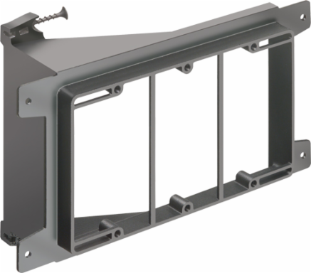Screw-On Non-Metallic Low Voltage Mounting Bracket 3-Gang, 4.3 Inch x 7.8 Inch