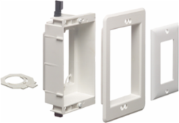 Recessed Low Voltage Mounting Bracket, 1-Gang, 4.200 Inch Width, White Paintable