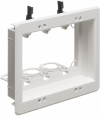 Recessed Low Voltage Mounting Bracket 3-Gang 6.818 Inch Height White Paintable