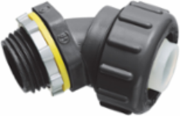 Non-Metallic 45 Degree Connector 1-1/4 Inch Black UV-Rated Plastic