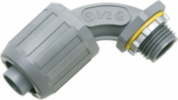 Non-Metallic 90 Degree Snap2it Connector 1/2 Inch Trade Size, UV-Rated Plastic