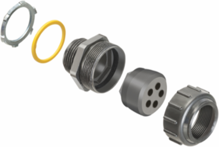 UV Rated Multi-Hole Connectors, 1" Trade Size, Accommodates 5 Cables (0.250"-0.280")