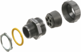 Non-Metallic 3/4 Inch Multi-Hole Cord Grip, UV-Rated Plastic, 1-5 Cables