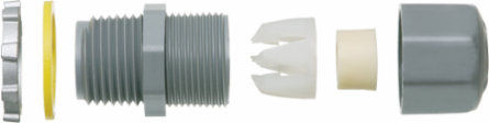 Non-Metallic 1/2 Inch UF Connector, Gray, 14/2-12/2 Cable Range