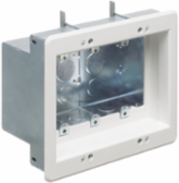 Recessed Steel TV Box, 3-Gang, 6.205 Inch Height, White
