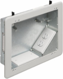 8 Inch x 10 Inch Steel TV Box with Duplex Receptacle and Knockout