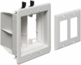Recessed Plastic TV Box 2-Gang Height 6.942 Inch Width 6.254 Inch, White