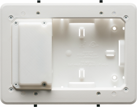 Low Profile Non-Metallic TV Box Kit for Flush Mount, 1-1/4 Inch Depth, 5" x 8" Box