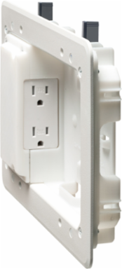 Low Profile Non-Metallic TV Box Kit for Flush Mount, 1-1/4 Inch Depth, 5" x 8" Box