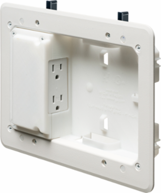 Low Profile Non-Metallic TV Box Kit for Flush Mount, 1-1/4 Inch Depth, 5" x 8" Box
