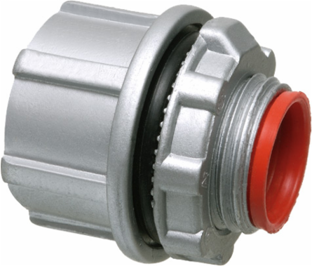 Zinc Die-Cast Watertight Conduit Hub, 1 Inch, Silver, UL Listed