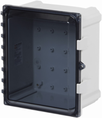 JIC Panel Enclosure, 11.4 Inch Height, 7 Inch Length, NEMA 4X, Hinged Cover